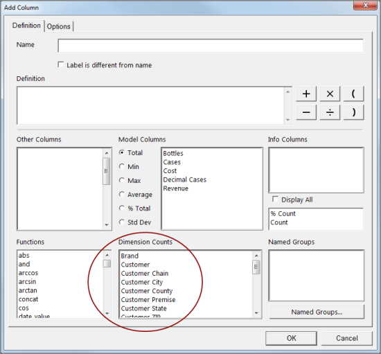 Add column dialog box.